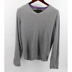 Abercrombie Fitch Mens Cotton Cable Knit Muscle‎ Sweater Grey  Y2K  2000s